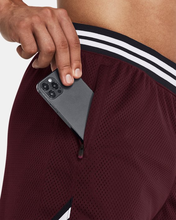 Men's Curry Mesh Shorts in Maroon image number 3